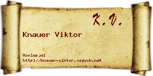 Knauer Viktor névjegykártya